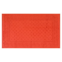 Unique Bargains Cotton Bath Mat Soft Bathroom Rug Absorbent Floor Towel Mats Orange