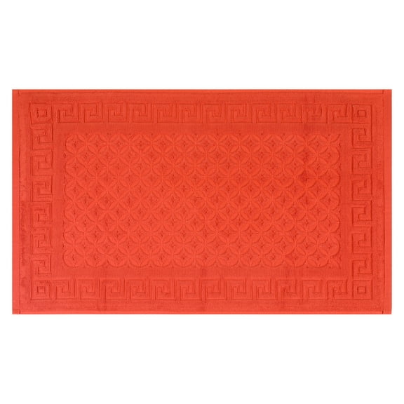 Unique Bargains Cotton Bath Mat Soft Bathroom Rug Absorbent Floor Towel Mats Orange