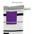 thumbnail image 5 of Purple Black Geometric Kitchen Valances for Windows Farmhouse Linen Window Valance Curtain for Living Room Window Treatment Minimalist Stripes Abstract Art Valance Rod Pocket Topper, 42 x 12 Inch, 5 of 6