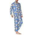 thumbnail image 2 of Balery Kawaii Corgi Pattern Pajama Sets for Men Long Sleeve 2 Piece Sleepwear Loungewear Sets Soft PJ's with Pockets Long Sleeve Comfy Pj Sets-XX-Large, 2 of 7