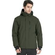 FREE SOLDIER Men's Waterproof Ski Jacket Fleece Lined Snow Coat Warm Winter Rain Jacket