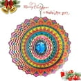 thumbnail image 2 of FONMY 3D Stainless Steel Wind Spinner- 12 inch Multi Red Mandala Flower, 2 of 5