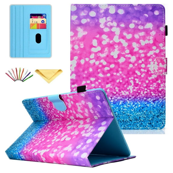 Universal 8" Tablet Flip Case PU Leather Shockproof Stand Case Built-in Card Slots For iPad Mini,Samsung Galaxy Tab E,Tab S2 8.0,Tab A,Tab 4 3,Kindle Fire HD 8,Kobo Aura ONE, and More 7.5-8.5" Tablet