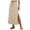 A-Beige1214, variant on Wxolcjlv Womens Solid Side Slit Maxi Skirt Drawstring Waist Casual Travel Long Skirts