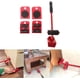 thumbnail image 4 of 5 piezas, herramienta para mover muebles, ruedas para muebles, mover muebles, almohadilla giratoria de 360 grados para juego de rodillos para mover muebles (rojo), 4 of 5