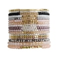 thumbnail image 2 of Pulsera de cuentas de cristal facetado elásticas europeas y americanas Pulsera de cuentas acrílicas con codo de cobre dorado para mujer, 2 of 6