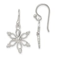 thumbnail image 1 of 925 Sterling Silver Snowflake Shepherd Hook Drop Dangle Earrings Outdoor Nature Holiday, 1 of 6