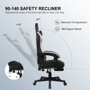 GTPLAYER Ergonomic Pocket Spring Cushion Gaming Chair with Footrest and Linkage Armrests, Black