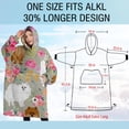 thumbnail image 4 of Oversized Wearable Blanket Hoodie,Pomeranian Dog and Flower Floral Sherpa Blanket Hoodie with Super Pockets,Super Warm Fuzzy Pullover for Women & Men, 4 of 6