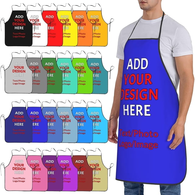Personalized Custom Aprons For Women Men With Pockets Design Your Own Text Photo Logo Apron Gardening Cooking