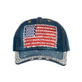 thumbnail image 2 of Top Headwear Studded USA Flag Baseball Cap - Denim, 2 of 4