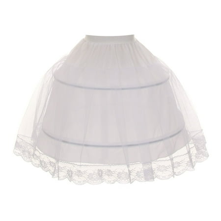 Kids Dream Little Girls White Half Hoop Wire FULL Princess Petticoat