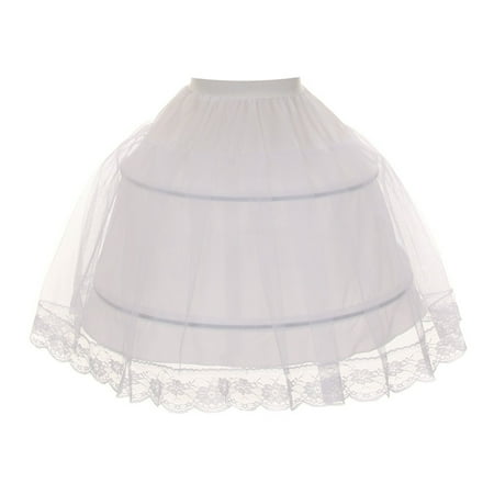Halter Petticoat - Kids Dream Little Girls White Half Hoop Wire FULL Princess Petticoat 2-6