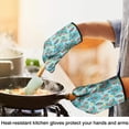 thumbnail image 4 of Pioneer Flower Floral Print Pattern Oven Mitt 2-Pack Set, Heat Resistant Kitchen Gloves, 7.7" X 12", 4 of 6