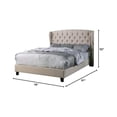 thumbnail image 2 of Best Master Furniture California King Size Wingback Headboard Traditional Wood Platform Bed, Beige, 2 of 3