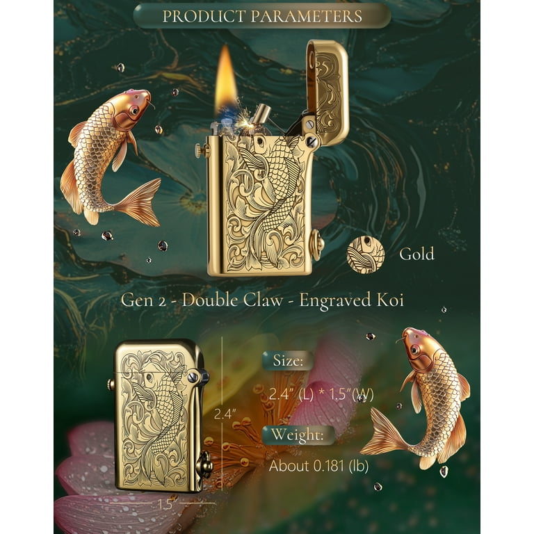 Swiss Luxury Retro Copper Kerosene Lighter,Soft-Flame, Refillable