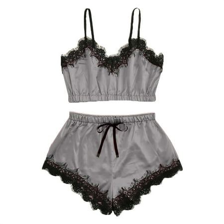 

Fsqjgq Underwear Women Lingerie Dress for Women Womens Satin Leopard Sling Sleepwear Lingerie Lace Nightwear Underwear Set Lingerie Valentines Womens Underwear Polyester Grey M