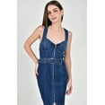 thumbnail image 4 of Vestido denim con cierre Roman Fashion /Juvenil, 14774 (Azul dark) azul oscuro M, 4 of 5