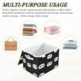 thumbnail image 7 of Storage Box With Lid 16.5x12.6x11.8In Foldable Stacked Household Storage Box Cartoon Black Panda Face, 7 of 7