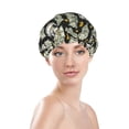 thumbnail image 3 of Easygdp Skull with Dollar Shower Caps for Women, Double Waterproof Layers Shower Cap, Quick Drying Bath Hair Cap Reusable, 3 of 9