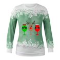 thumbnail image 3 of Chandails en Molleton pour Femmes Hiver T-shirt Imprimé Ample Manches Longues Blouse Col Rond Hauts Décontractés Chandails en Molleton d'Automne pour Femmes en Liquidation, 3 of 3