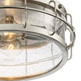 thumbnail image 3 of Possini Euro Design Aya Modern Industrial Ceiling Light Flush Mount Fixture 13 1/4" Wide Satin Nickel 2-Light Cage Clear Seeded Glass for Bedroom Home, 3 of 7