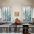 thumbnail image 2 of Vintage Blue Green Marble Pattern Tier Cafe Curtains for Bathroom Living RV Rod Pocket Window Drapes 2 Panels Set 28"x39" 2 Panels Window Treatment Tiers, 2 of 4