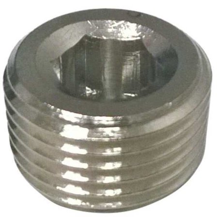 Chrome Plated Brass Countersink Plug, BSPT, 1/8" Pipe Size