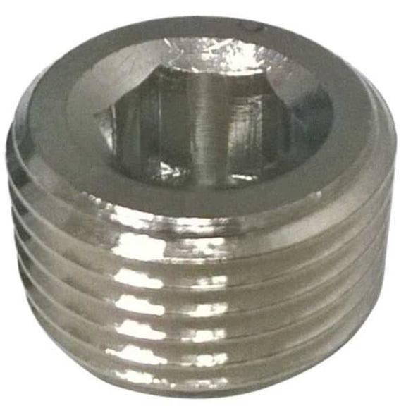 Chrome Plated Brass Countersink Plug, BSPT, 1/8" Pipe Size
