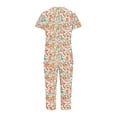 thumbnail image 5 of YUGYXL Womens Capri Pajama Sets Short Sleeve Sleepwear Top and Capri Pants Trendy Printed 2 Piece Loungewear with Pockets Orange M, 5 of 5