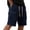 ZA-Navy shorts for adult, variant on cllios Waffle Knit Cargo Shorts for Men Multi Side Flap Pockets Elastic Drawstring Waist Solid Color Casual Summer Streetwear Shorts
