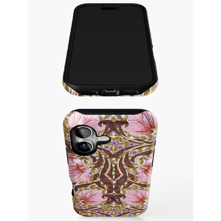 Pink Floral Vine Tough Case for Apple iPhone, Dual-Layer Polycarbonate ...