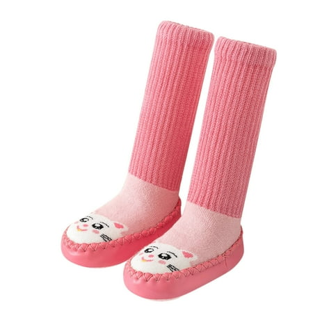 

Autumn And Winter Cute Children Toddler Shoes Flat Bottom Non Slip Long Tube Sock Shoes Warm And Comfortable