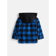 thumbnail image 6 of Wonder Nation Toddler Boys' Button Down Flannel Shirt with Hood, Sizes 12M-5T, 6 of 6