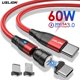 thumbnail image 2 of USLION 60W Cable magnético Carga rápida 4.0 USB C a tipo C Cable PD Carga rápida para Huawei P40 Cable cargador de datos para MacBook Tan Jianjun unisex, 2 of 2