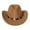 Camel, variant on Fashion Western Cowboy Hat for Men Women Wide Brim Fedora Hat with Buckle Belt