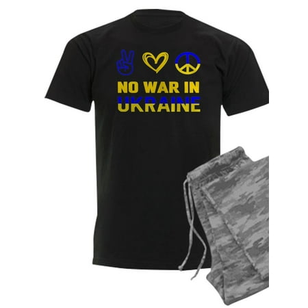

CafePress - No War In Ukraine Scissors Support Flag To Pajamas - Men s Dark Pajamas