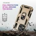 thumbnail image 2 of Pozyie Rugged Case for iPhone 17 Pro Max with Screen Protector, Full-Body Shockproof Protective Cover with Metal Magnetic 360° Rotating Ring Kickstand, Gold, 2 of 6