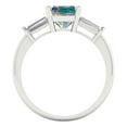 thumbnail image 4 of 1.62 ctw 3 Stone Anniversary Ring for Women | Square Emerald Cut Blue Moissanite | Hyperallergenic Solid 18K White Gold, 4 of 5