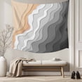 thumbnail image 5 of Grey Geometric Beach Small Tapestry for Bedroom Wall Hanging Tapestry, Ombre Waves Moire Abstract Art Ceiling Backdrop Tapestries Poster Blanket Wall Decor for Teens Room Living Room Dorm 23" x 28", 5 of 8