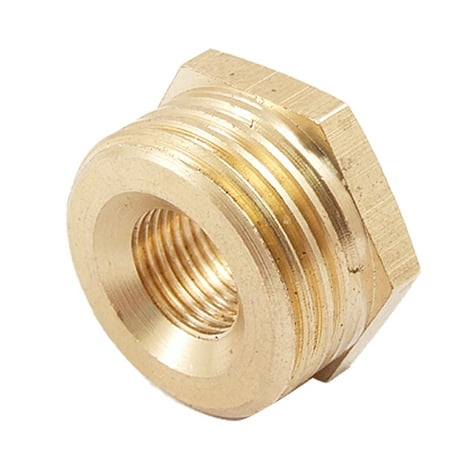 Unique Bargains Brass 20 x 9mm Thread Hex Bushing Connector Pipe