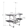 thumbnail image 3 of Leumius Portable Camping Kitchen Table with Heat Resistant Top,Folding Outdoor Cooking Station with 4 Side Tables,Storage Rack & Lamp Post for Picnics,Camping,Trips,Silver, 3 of 8