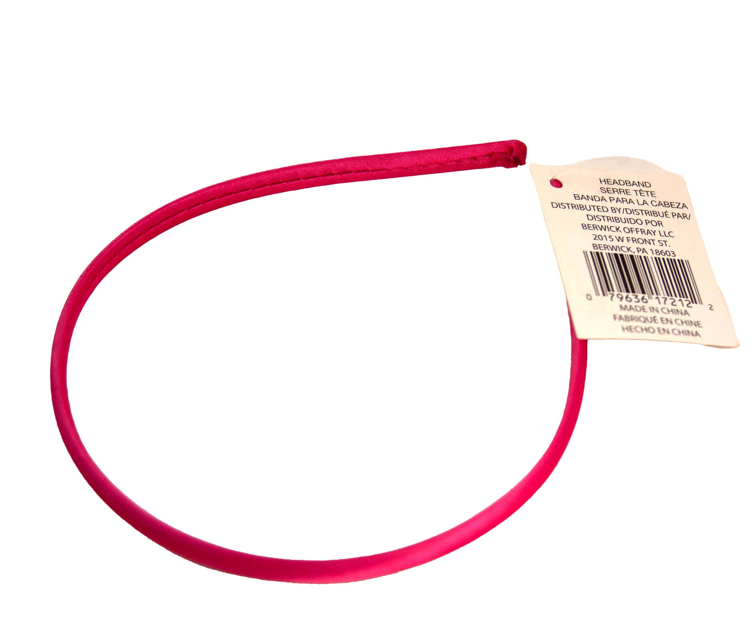 Offray Hot Pink Satin Headband perfect hair crafting accessory for embellishing and decorating, 1 Each