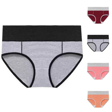 Kmdttou Cotton Underwear for Women s Large Seamless Cotton High Waist Briefs Hip Lifting Underpants (Regular & Plus Size)