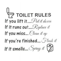 Toilet Rules Bathroom Wall Sticker Vinyl Art Decals DIY Home Décor