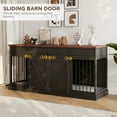 thumbnail image 2 of Mowpex Lockable 72" Wooden Furniture Style Crate for Dogs with Sliding Barn Doors, Black, 2 of 7