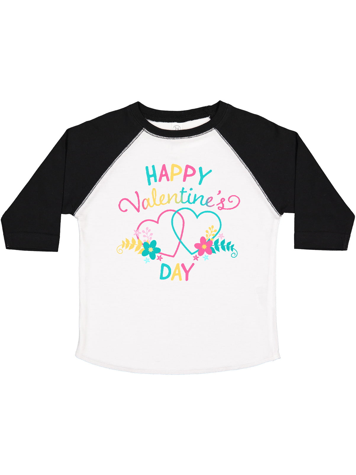Valentines Day Girls Shirt Hearts and Flowers