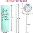 thumbnail image 6 of Sister Birthday Gifts Best Sister Ever Gifts From Sister Brother 20oz Skinny Tumbler Gift For Sister In Law Step Sister Bday Christmas Presents For Soul Sister Unbiological Sister Cup With Straw, 6 of 6