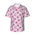 thumbnail image 2 of Xecao Cherry Strawberry print Hawaiian shirt - a stylish short-sleeve button-down for men, perfect for casual beach and tropical outings., 2 of 9
