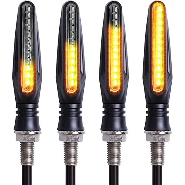 intermitentes de colores para motocicleta, 12 V, 12 bombillas LED para motocicleta, scooter, quad, crucero y todoterreno.